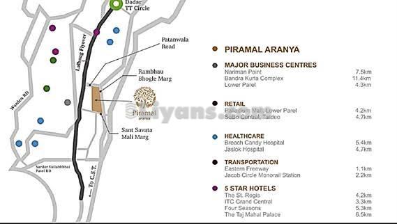 Location Map of Piramal Aranya Launching Luxury 2&3 Bed Apartments